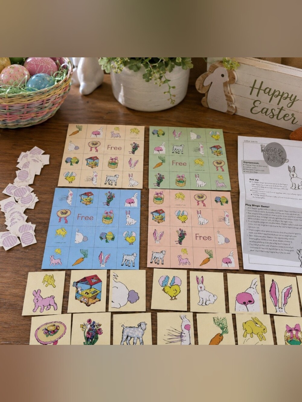 Cute Vintage Easter Bingo Game